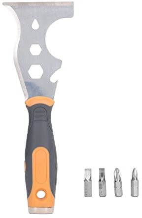 Grattoir À Peinture, Outil de Peintre 16 en 1, Couteau À Mastic Multifonctionnel, Truelle de Nettoyage de Peinture et de Calfeutrage, Opération Facile, Cintre pour Les Travailleurs À L'Intérieur