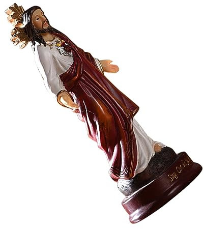 YARNOW Jesus Statue Aus Resin Handgefertigt Kompakte Heilige Figur Für Religiöse Dekoration Stilvolles Geschenk Für Zuhause Büro Und Kirche Detaillierte Heiligenfigur Für Regal Und Tisch