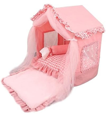 Hundebett Katzenbett Haustierbett Luxus-Hundewelpen-Prinzessin-Zeltbetthaus Für Waschbares Sommer-Haustier-Katzen-Innenbett-Zwinger-Mattenkissen Für Kleine Mittelgroße Hunde Hundesofa Hundekorb ( Colo