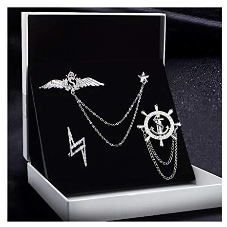 Brosche Herren-Brosche, Anstecknadel mit silberner Kette for Aufhängen, Brosche for Karriere, Anzug, Smoking, Hemd, Krawatte, Mütze, Schal, for Freund, Vater, Geburtstag Damen-Brosche