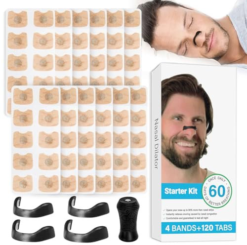 TOGETDREAM 120 Pièces Bande Nasale Magnétique, Anti Ronflement Bandelettes Nasales Nose Strips Magnetic Nasales Anti Ronflement Ailatateur Nasal Sommeil Aide à réduire Les ronflements Ecarteur Tables