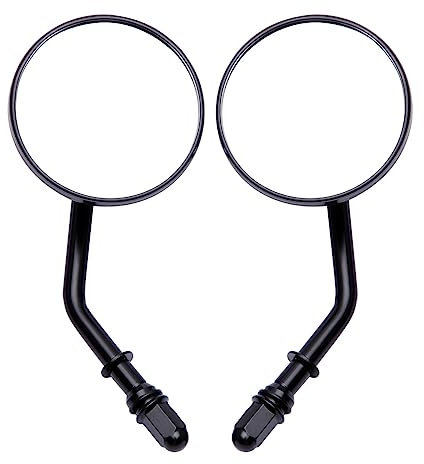 Motorradspiegel Für Bobber Für Chopper Für Alt Für Schule 1982-2018 Up Für XL883 8mm Schwarz Motorrad Spiegel Kurze stiel 3 Runde Rückspiegel Lenkerspiegel Motorrad