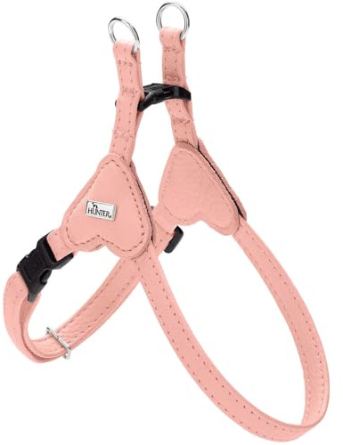 HUNTER Soho Mini Hundegeschirr | Rindsleder, weich & geschmeidig, fellschonend, für kleine Hunde & Welpen, Made in Germany, Farbe: Hellrosa, Größe: XS-S