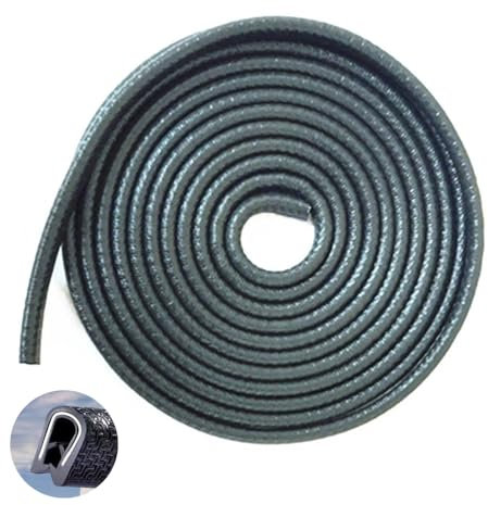 Edge Trim Black Small, Flexible PVC Edge Protector,Rubber U Channel Edge Trim,Fits Edge 1/16 to 1/8 Inch (16FT)