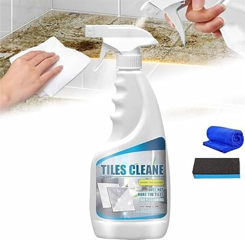 2024 New Tile Grout Cleaner Sprayer,Ceramic Floor Tile Cleaner,Grout & Tile Clean Heavy Duty Cleaning Spray,Ultimate Grout Cleaner for Tile Floors,Multifunction Bathroom Descaler Cleaner (1 Pcs)
