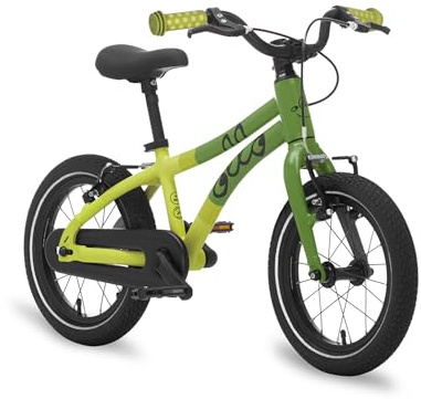 Ollo Adventure Bike 14 Zoll Kinderfahrrad ab 3 Jahre - leichtes Fahrrad für Kinder 95-110 cm - Aluminiumrahmen, kindgerechter Sattel, Bremsen, Schutzbleche, Ständer & Gym Bag
