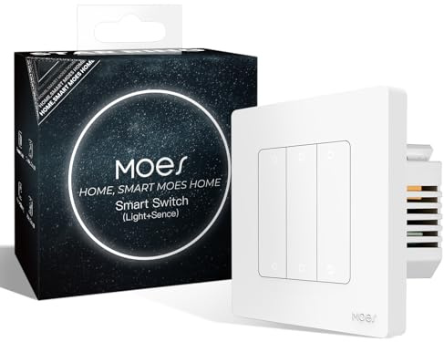 MOES Smart ZigBee Schalter mit Szenensteuerung,Unterputz Lichtschalter(Nullleiter erforderlich)3 Gang+ 3 Intelligente Szene,Kompatibel mit Alexa/Google Home,erfordert MOES Hub
