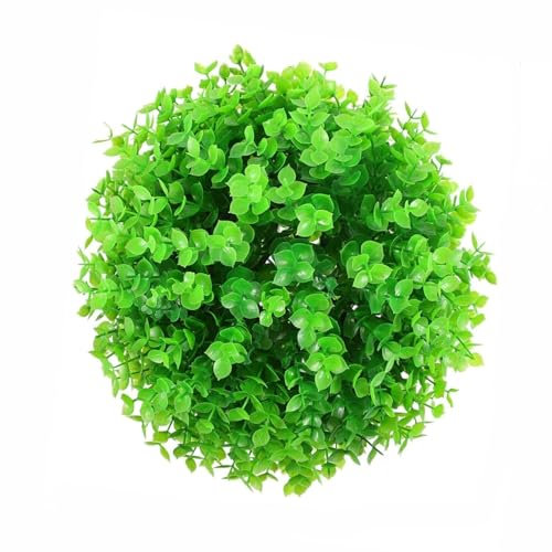 WYLFYJP Grüne Pflanzendekoration mit Blumen und Grünpflanzen, Heimdeckenlandschaft, Grasball, künstlicher hängender Formschnittball, 20 cm, Formschnittbälle, künstlich, for den Außenbereich(50cm)