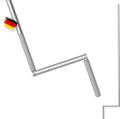 BAUHELD® Kurbelstange für Rolladen [Made in Germany] - Hand-Kurbel für Gelenklager mit Ø11.9mm Zapfen [140cm] - Rolladenkurbel aus rostfreiem Aluminium mit ergonomischem Handgriff - Grau RAL7016