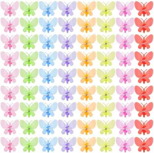 GORGECRAFT 80pz Clip per Piante A Farfalla Supporto in Plastica Colorata per Orchidee Fiori Viti Piante da Giardino Traliccio per Pomodori Farfalle Clip Sostenere Steli Viti Gambi Piante Rampicanti