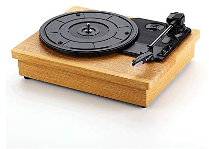 OLSKFUH ON Giradischi retrò per Dischi in Vinile 33/45/78 Giri/min, Giradischi con Trasmissione a Cinghia Bluetooth con Piccolo Mini Tablet Lettore Stereo Hi-Fi Incorporato, Giallo