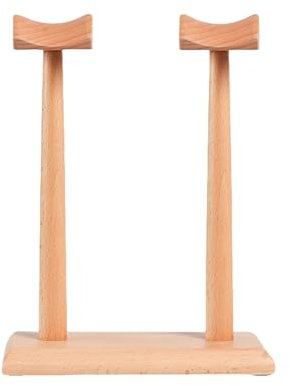 Headsetställ for skrivbord, dubbelt hörlursställ, skrivbordshörlursställ, Universal hörlurshållare for de flesta musikspelheadset(Beech)