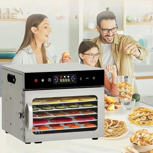AFLEPCBRQ Commercial Food Dehydrator Machine, Drying Cabinet, Freeze Dry Machine for Home for Fruits, Vegetables, Herbs, Mushroom, Dog Treats,6-Tray