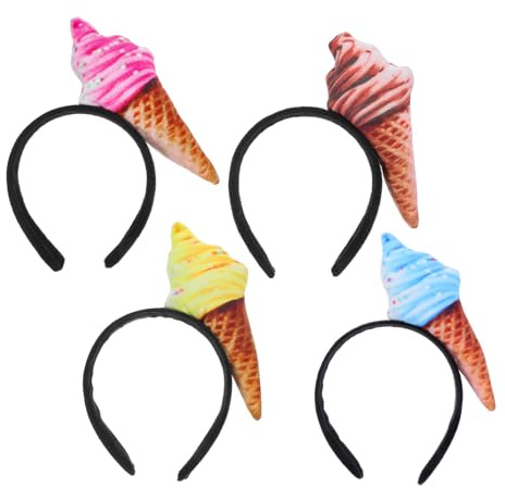 FOMIYES 4stücke Eiscreme-stirnbänder Frauen Mit Dekorativem Stoffdesign Für Sommerpartys Geburtstage Und Kostümveranstaltungen Als Haarschmuck