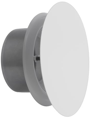 TURvent 4 Inch White Metal Diffuser with Front Plate - 100mm Adjustable Air Vent for Wall & Ceiling - Universal Air Valve for Exhaust and Supply Ventilation - Round Vent Cover for Bathroom, Kitchen