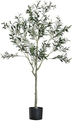 árbol falso Árboles artificiales de 150cm/59 pies, árbol de simulación decorativo de olivo falso for interior y exterior, planta Artificial for el hogar, árbol de imitación Decoración del hogar