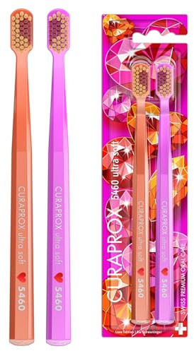 Curaprox CS 5460 Duo Love Edition 2026, Lachs/Pink, Swiss Made | Mundpflege Für Empfindliche Zähne & Zahnfleisch, Sanfte Reinigung, 2er-Pack