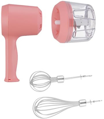rockible Hachoir à ail électrique, batteur à crème et à lait, coupe-légumes électrique, mixeur pour faire mousser la crème, Rose