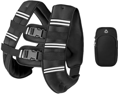 Gilet lesté pour homme et femme 7,3 kg avec bande réfléchissante pour l'entraînement, la musculation, la course, le fitness, le renforcement musculaire, la perte de poids, l'haltérophilie