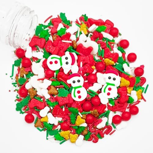 cen sucre (120 g), paillettes comestibles, décorations pour gâteaux de Noël, perles de sucre comestibles pour décorer gâteaux, biscuits, muffins et cupcakes. (Coloré-A)