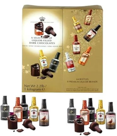 Selection of Liqueur-Filled Dark Chocolates 1kg - 64 Bottle Shaped Chocolate Liqueurs - ath