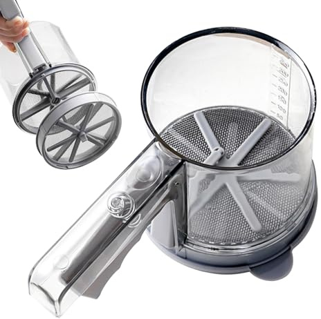 Tamizador de harina para pastelería | Tamizadores de polvo de mano - Polvo semiautomático de acero inoxidable para cocina casera restaurante pasteles azúcar