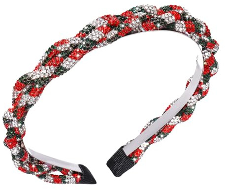 Haarreif Weihnachten, Weihnachtskopfschmuck, Haarbänder mit Strass, Stirnband Weihnachten, Weihnachten Haarschmuck, Weihnachts Haarreif, für Weihnachten Party Mädchen Damen