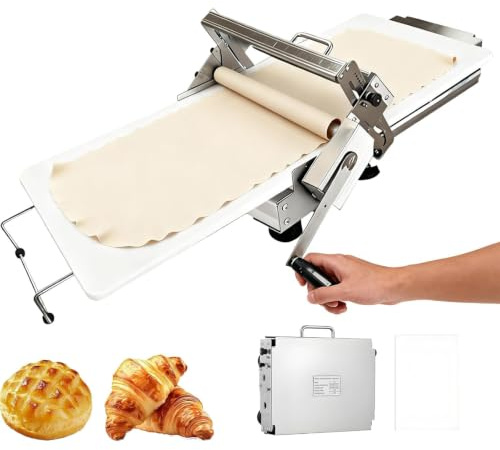 Sfogliatrice Pasticceria Manuale Pieghevole TypeB | Sfogliatrice manuale pieghevole in acciaio inox, 5 spessori 0-25 mm, ideale per pasta, pizza, croissant e dolci