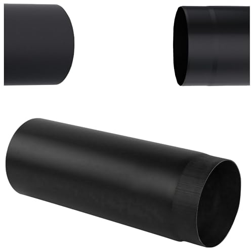 Tubo Fumi per Stufa Ø 180 mm Nero – Lunghezza 0,25 m 250 mm – Acciaio Spesso 2 mm – Condotto per Evacuazione Fumi ad Alta Temperatura, Ermetico e Resistente – Per Stufe a Legna, Camini e Inserti