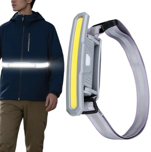 Löplampa i midjan - 5,4 x 4,3 x 15,8 cm LED-bälte, trippelläge, reflekterande nattfackla, uppladdningsbar ytterstråle | Säkerhetsutrustning för camping, vandring, cykling