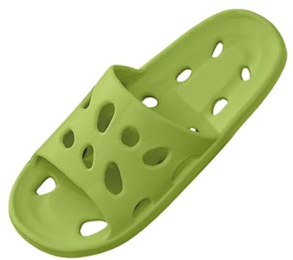 Badskor dam med hål öppna tår badtofflor mjuka moln glides andas komfort badtofflor platta snabbtorkande badsandaler dräneringshål badpantolett unisex badtofflor, Grön, 40 EU