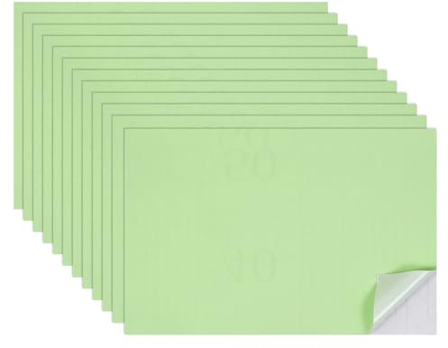 QUARKZMAN 12 Hojas De Papel Tapiz Miniatura para Casa De Muñecas, Piso De PVC Autoadhesivo, Decoración De Pared Mini 11.81 X 7.87 Pulgadas (Verde Claro)