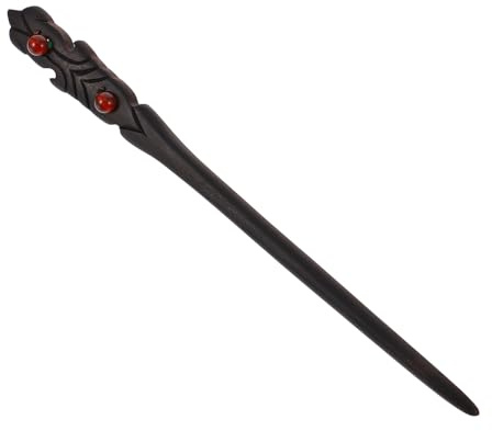 NUOBESTY Bacchette per Chioma Donna Stile Antico Semplice ed Elegante in Legno di Ebano Nero Accessorio per Matrimoni e Recite