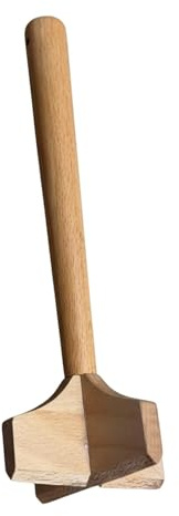 DimyFew Tritacarne in Legno, Schiacciapatate, di, con Manico Ergonomico, Versatile, Strumento Professionale per Carne Macinata.