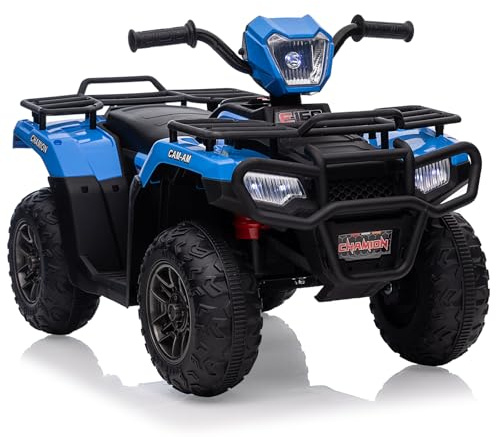 Garvee Veicolo Elettrico Per Bambini 12V Con Velocità Variabile, Luci LED, Musica, USB, Sicurezza e Guida Offroad, Blu