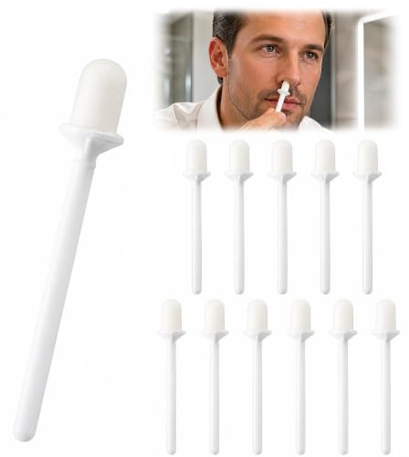 Ruvan Nasenhaar Wachs Sticks Nasenhaarentferner Wachsstäbchen Ohrenhaarentfernung, 12 Stück Gebrauchsfertig Nasenwachs Set mit 2.5g Weisses Wachs, Wachssticks für Männer Frauen