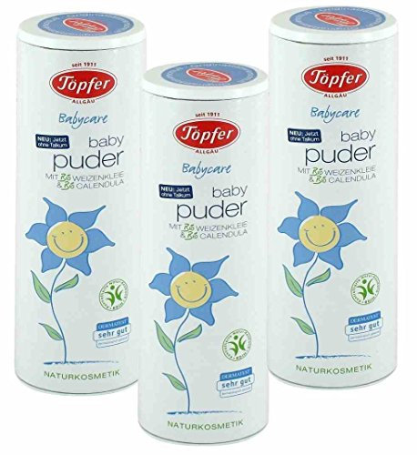 Töpfer Baby Puder ohne Talkum, 3er Pack (3 x 75 g)
