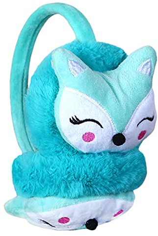 Cysocool Kids Furry Winter Earmuffs Cute Fox Plush Faux Fur Earmuffs Girls Boys Soft Warm Fleece Cushioned Ear Warmers Earflaps Ears Protector Children Warm Ear Covers Winter Xmas Gift