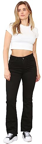 989Zé ENZO Womens Bootcut Jeans Trousers Ladies Casual Comfort Stretch Denim Pants All Waist Sizes UK EZL430 Jeans Black 18