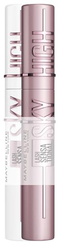 Maybelline New York Lash Sensational Sky High Mascara, Very Black, 7,2 ml und Maybelline New York Sky High Primer Lash Sensational, Schwarz, 7,7 ml