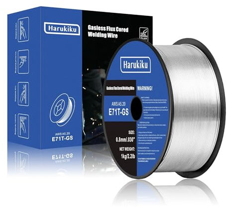 HARUKIKU Fülldraht 0.8mm 1KG - E71T-GS Schweißdraht für Fülldraht Schweißgerät ohne Gas, Drahtrolle D100, 1 Rollen