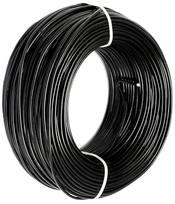 Edelstahl-Basteldraht, Draht zur Schmuckherstellung, 1 mm Aluminium-Basteldraht, 55 Meter langer Basteldraht, Draht 1 mm-Messing(Black)