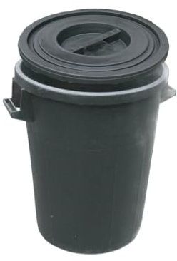 Generico Bidone per Immondizia Rifiuti in Plastica Nero con Coperchio - 2 Manici Per un Pratico Utilizzo 120L, 1 pezzo