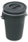 Bidone per Immondizia Rifiuti in Plastica Nero con Coperchio - 2 Manici Per un Pratico Utilizzo 120L, 1 pezzo