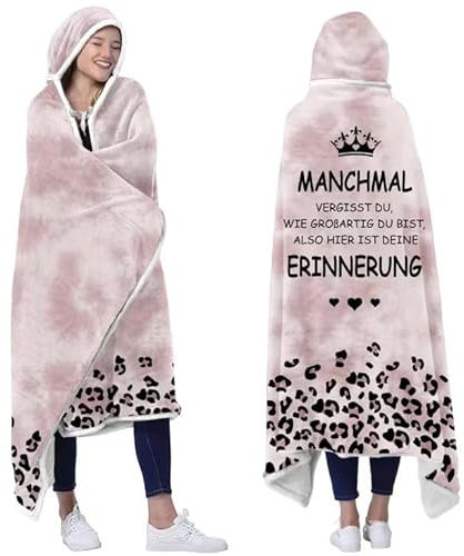 ORANGEXUN Beste Freundin Geschenke, Hoodie Decke mit ärmeln, Superweiche und Warme Kuscheldecke mit Ärmeln Geschenke für Frauen, Geburtstagsgeschenk für Freundin Frauen Schwester Mama