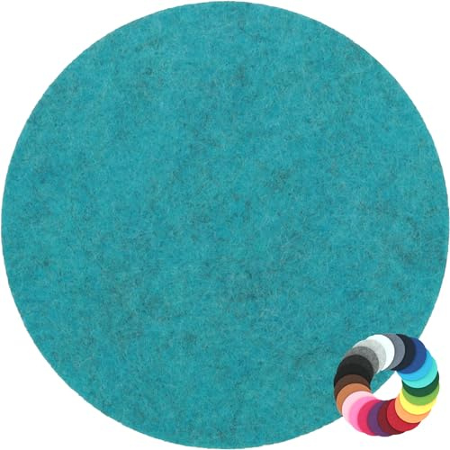Filz Untersetzer & Platzset - Stärke: ca. 3mm - 100% Polyester - Made-in-Germany - Farbe/Größe: Petrol - Lago-Meliert - HF044 35 cm