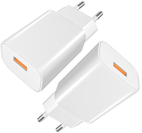 Powice 2X 15W US B A Ladegerät, 5V/3A US-B Lade-gerät, US B Adapter, USB Netzteil, Ladegerät USB Geeignet für Mobiltelefone, Kopfhörer, Schreibtischlampen, und Andere Kleingeräte
