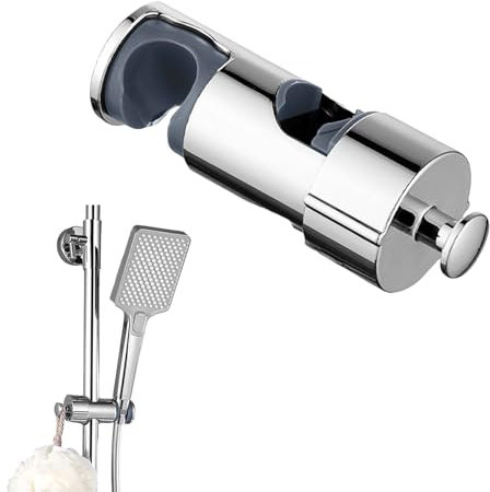 Adecuado para Tubos de Ducha de 16 a 27 mm de Diámetro Soporte De Ducha Ajustable 360° ABS Universal Soporte Ducha Soporte para Cabezal de Ducha sin Taladro Viene con Gancho al Final