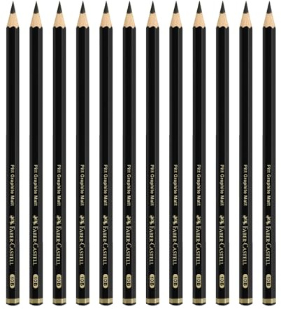 Faber-Castell - Bleistifte Pitt Graphite Matt 12B, 12 Stück | Extra matte Zeichenstifte für Skizzen, Zeichnungen und kontrastreiche Kunstwerke