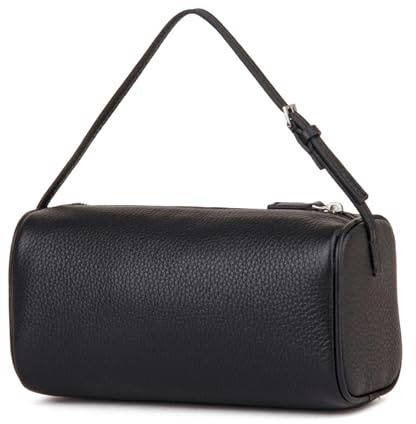 DONNAIN Hochwertige Handtasche Damen, Umhängetasche, Schwarz litschi